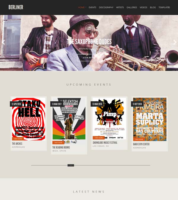 Berliner Music WordPress Theme