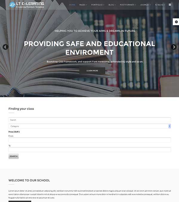 LT eLearning School Joomla template Download LT eLearning School Joomla template