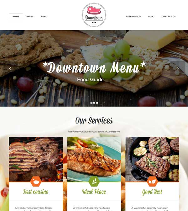 Download Downtown Restaurant WordPress Theme