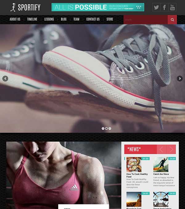 Sportify Gym Fitness WordPress Theme