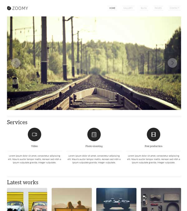 Zoomy Photography WordPress Theme