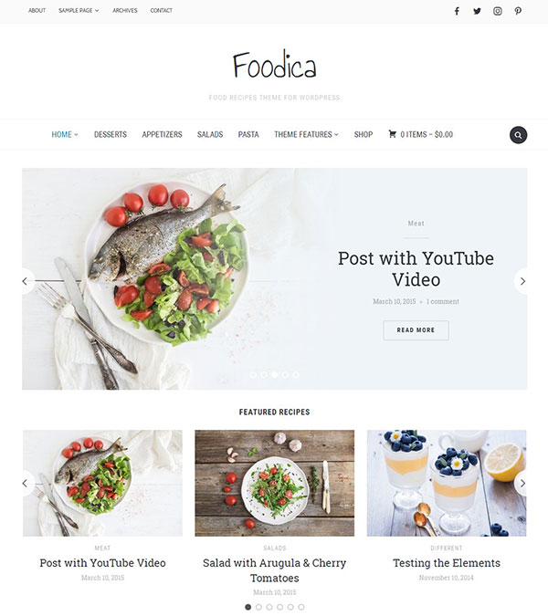 Download Foodica Food Recipe WordPress Theme