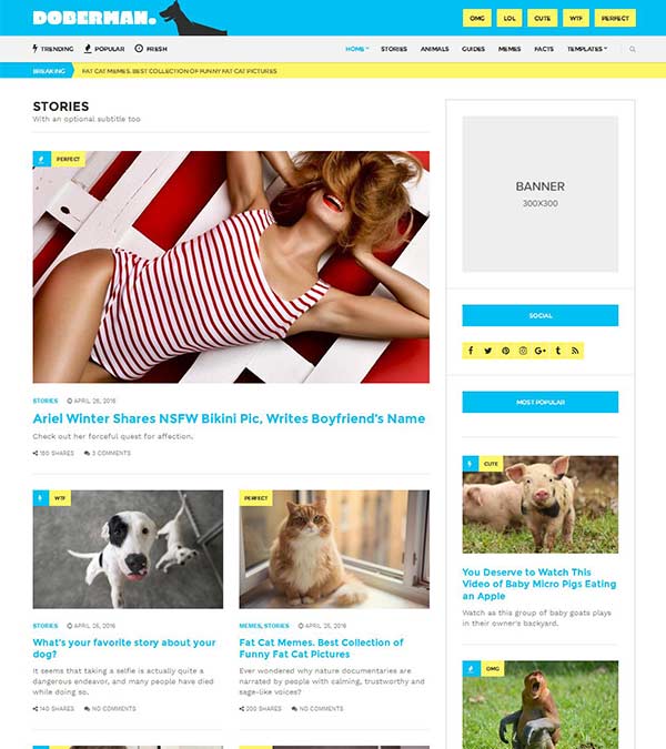 Doberman Magazine WordPress Theme Download Doberman Magazine WordPress Theme