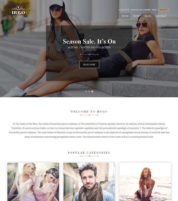 Hugo Theme eCommerce WordPress