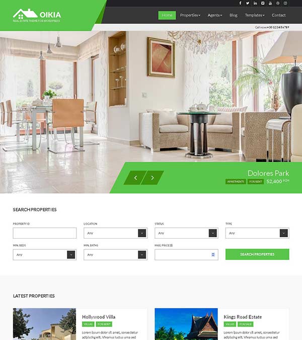 Download Oikia Real Estate WordPress Theme