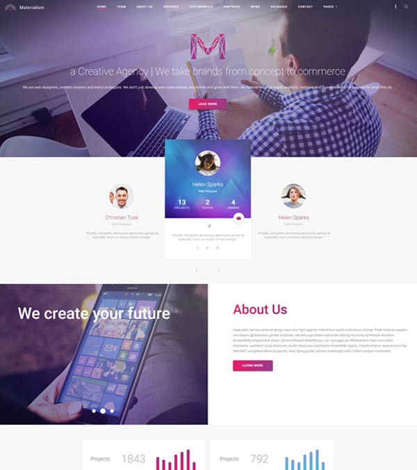 Materialism WordPress Landing Page