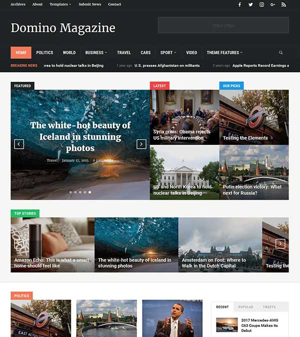 Domino Theme News WordPress