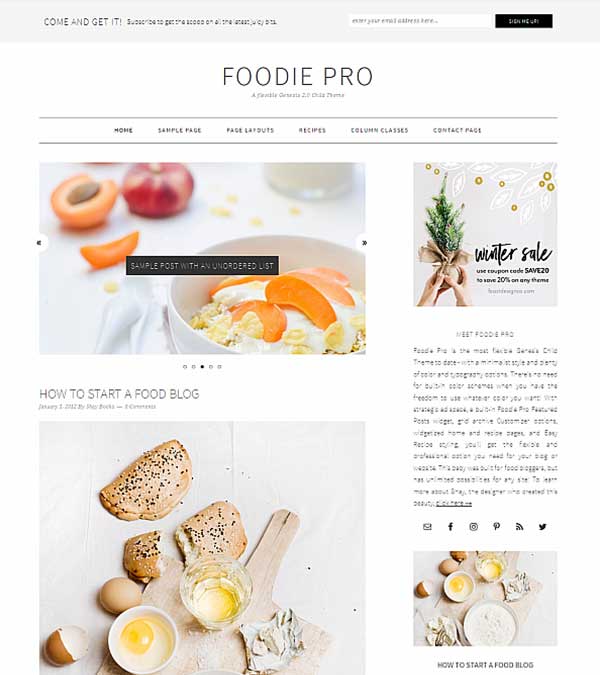 Download Foodie Pro Food Blog WordPress Theme