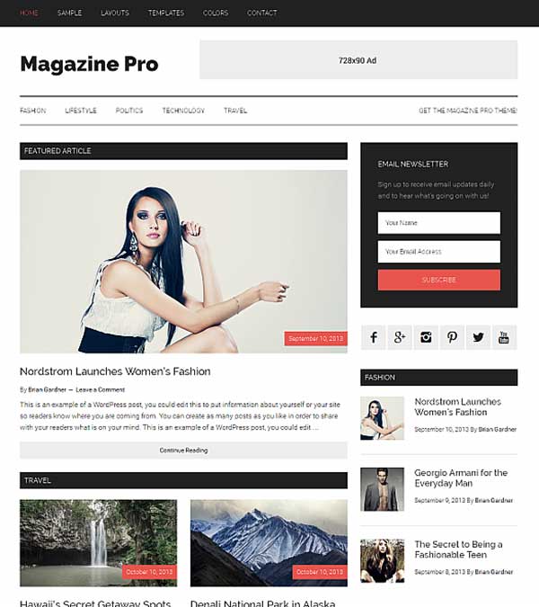 Download Magazine Pro Genesis WordPress Theme