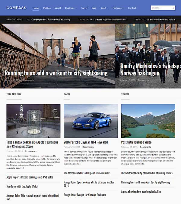 Download Compass Magazine WordPress Theme