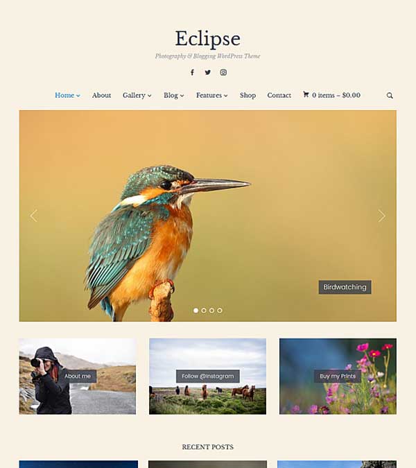 Eclipse Photography Blogging Theme