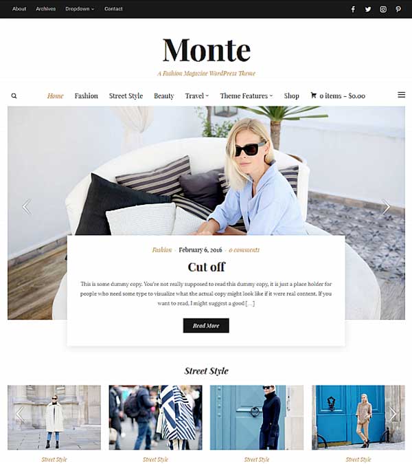 Download Monte Blog Magazine WP Theme