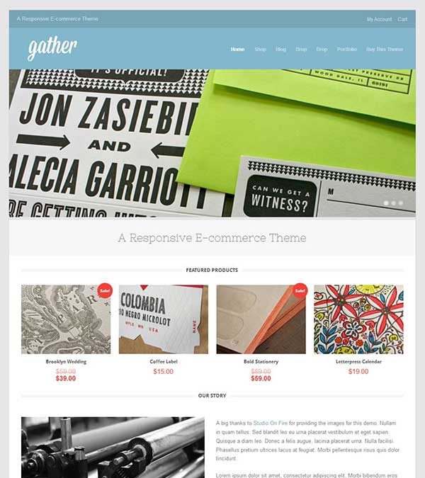 Gather Minimal ECommerce WP Theme