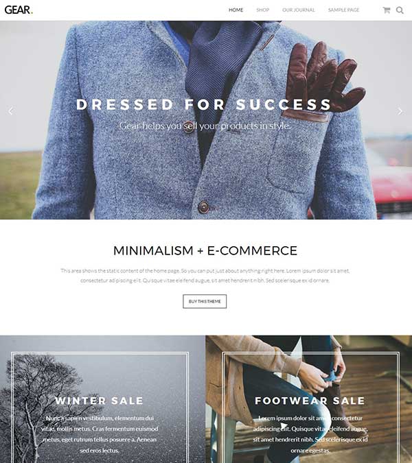 Gear Minimalist ECommerce WP Theme Download Gear Minimalist ECommerce WP Theme