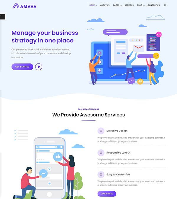 Amava Startup Agency Web Template