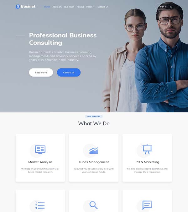 Businet Consulting Website Template