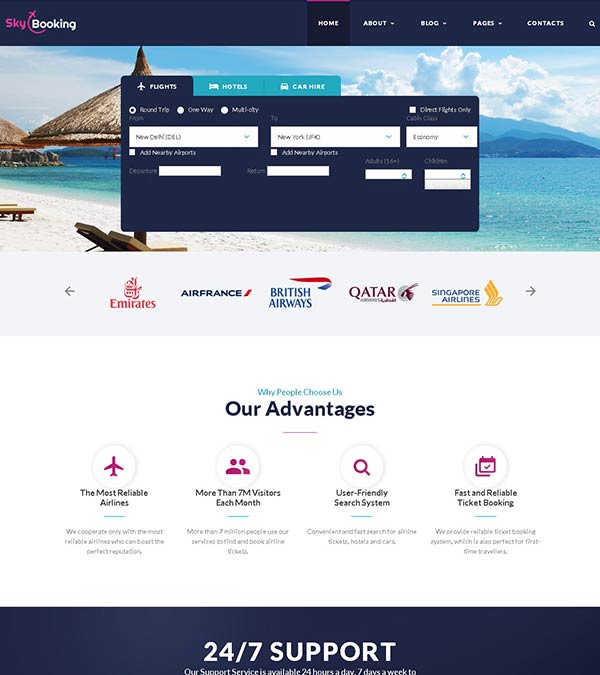 SkyBooking Travel Agency Template