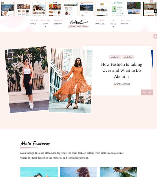 Download Sarada Fashion Lifestyle Blog WP Theme