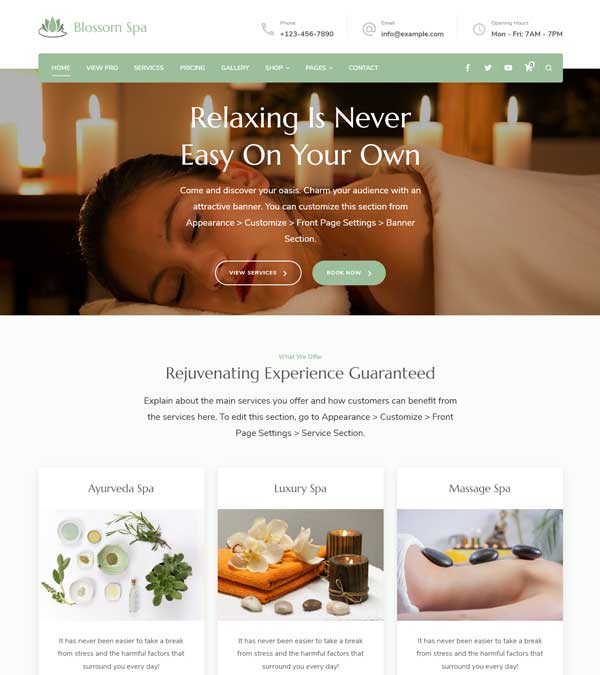 Blossom Spa Pro Massage WP Theme