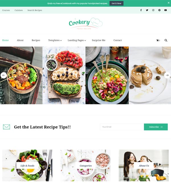 Download Cookery Pro Lead Generating Recipe Theme