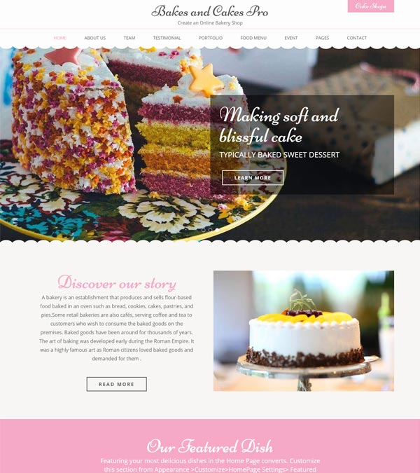 Download Bakes and Cakes Pro WP Theme