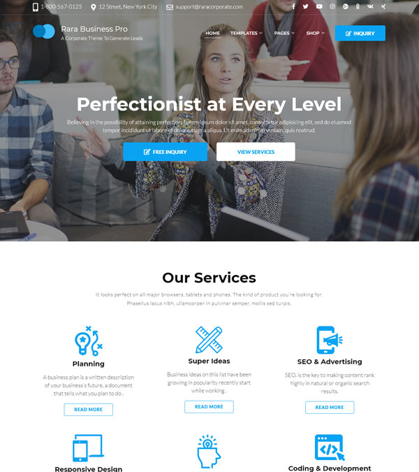 Download Rara Business Pro WordPress Theme