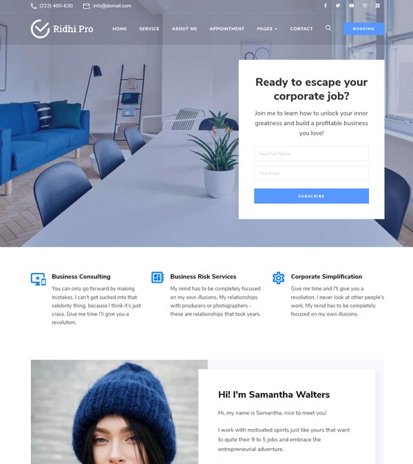 Ridhi Pro Lead-Generating WP Theme