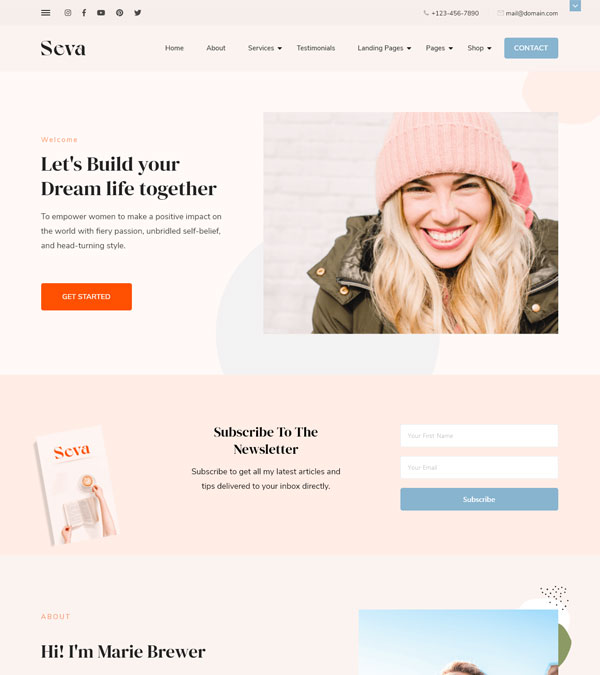 Download Seva Coaches Therapists WordPress Theme