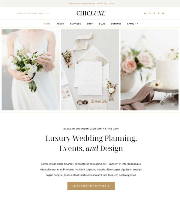 ChicLuxe Luxury Wedding WP Theme