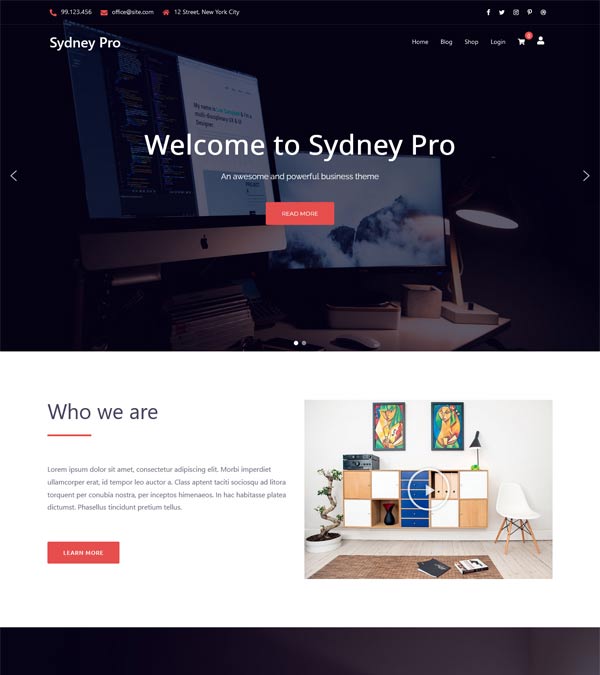 Download Sydney Pro WordPress Theme