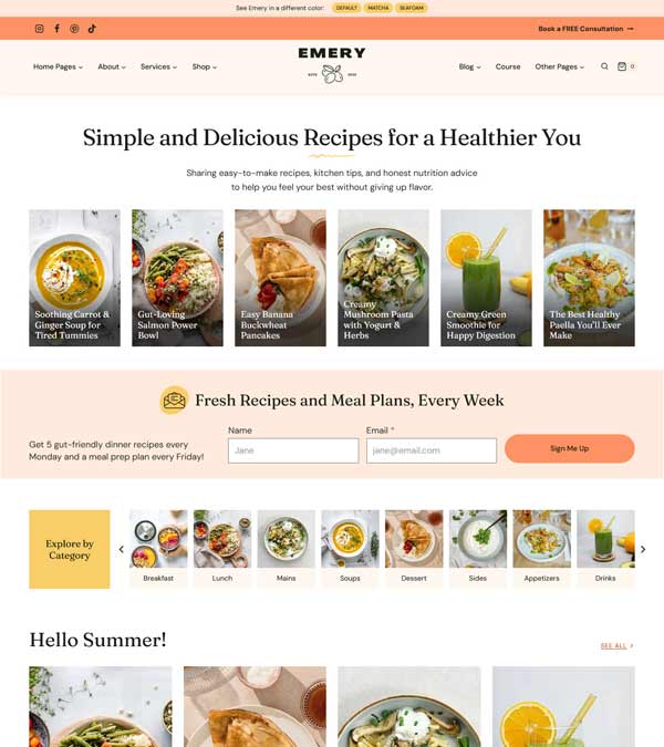 Download Emery Kadence Food Blog Theme